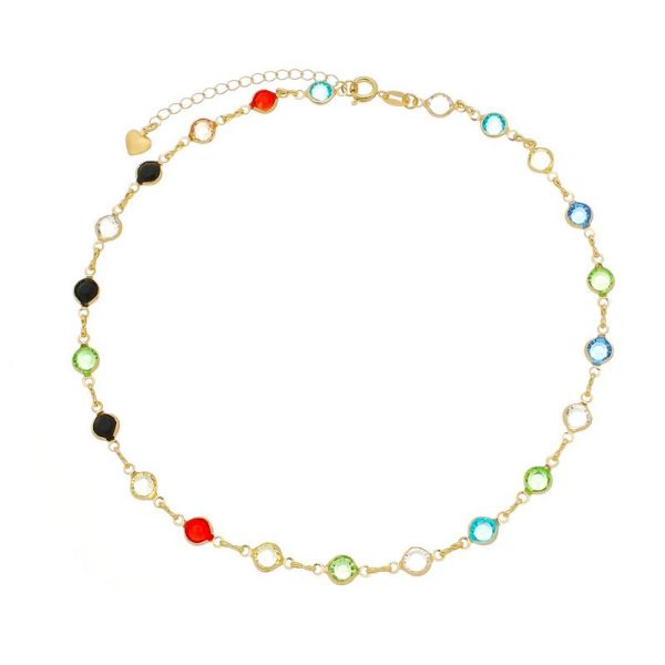 Imagem de Corrente choker pedras coloridas - 0305199