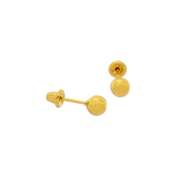 Imagem de Brinco Ouro 18k bola 3,5mm lisa - 1500003