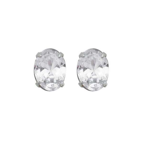 Imagem de Brinco pedra 8x6mm oval zircônia - 0524595