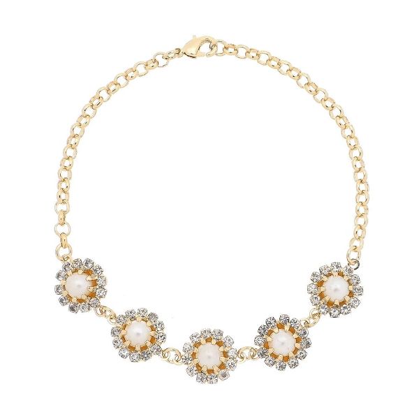 Imagem de Pulseira flor com pedra strass - 0403720 - Cores