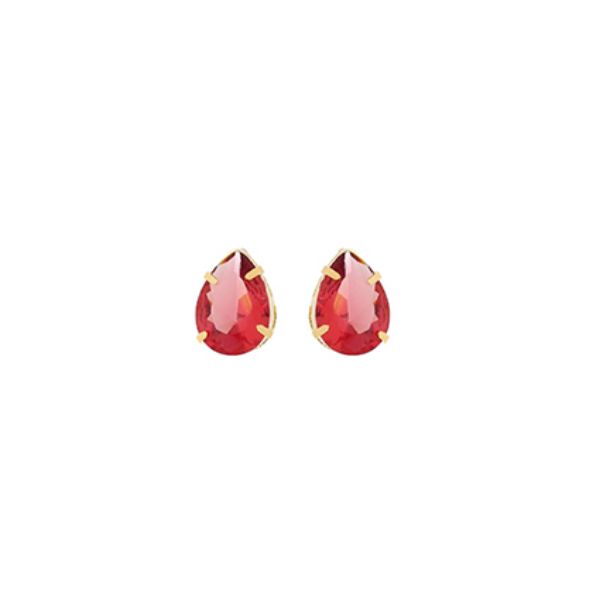 Imagem de Brinco pedra 10x7mm gota zircônia pink - 0525787