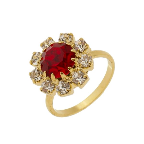 Imagem de Anel flor strass - 0106790 Vermelho