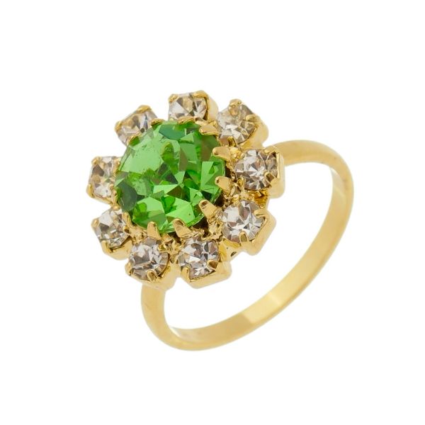 Imagem de Anel flor strass - 0106789 Verde