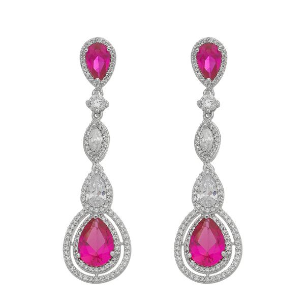 Imagem de Brinco pedra gota zircônia pink - 0525900