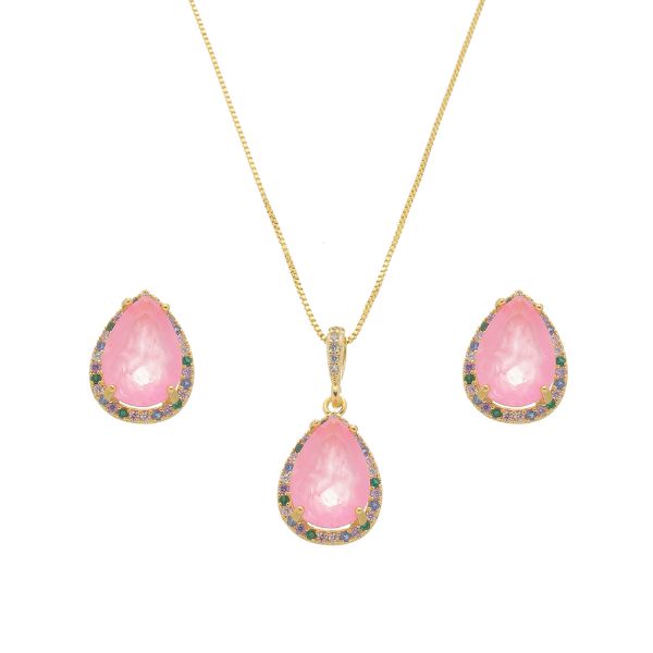 Imagem de Conjunto pedra gota fusion rosa - 1101311