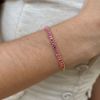 Imagem de Pulseira malha coração baguete zircônia rosa - 0406177 -