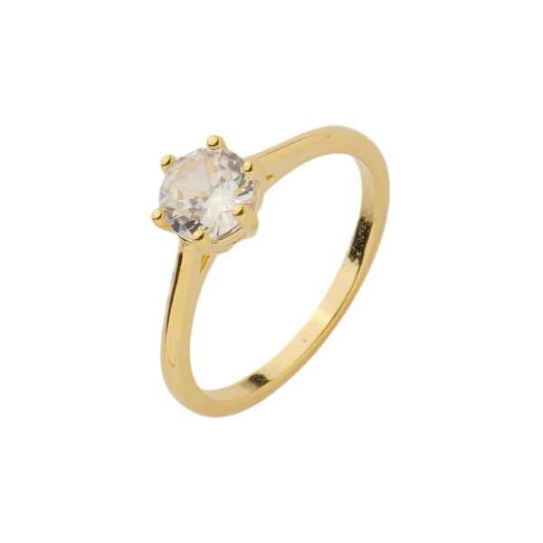 Imagem de Anel solitário pedra 6mm zircônia - 0107830