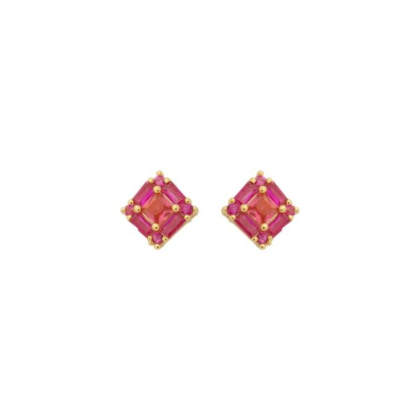 Imagem de Brinco quadrado zircônia pink - 0527657