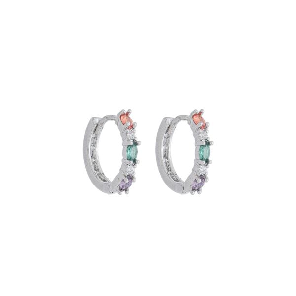 Imagem de Brinco argola click zircônia colorida - 0527607