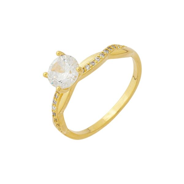 Imagem de Anel solitário pedra 6mm zircônia - 0108057