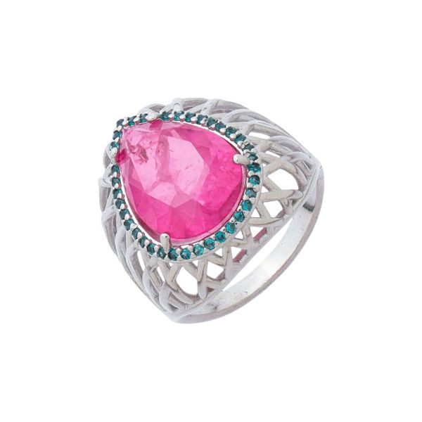 Imagem de Anel gota fusion pink zircônia  - 0107640