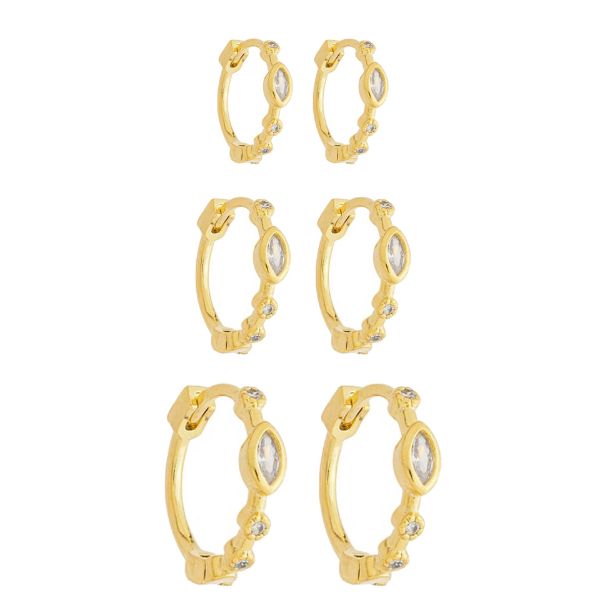 Imagem de Brinco trio argola zircônia  - 0528197