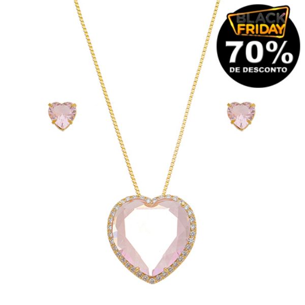 Imagem de Conjunto coração pedra zircônia - 1101161
