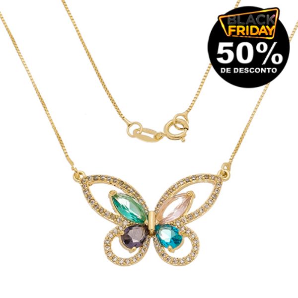 Imagem de Corrente borboleta com zircônia- 0305804