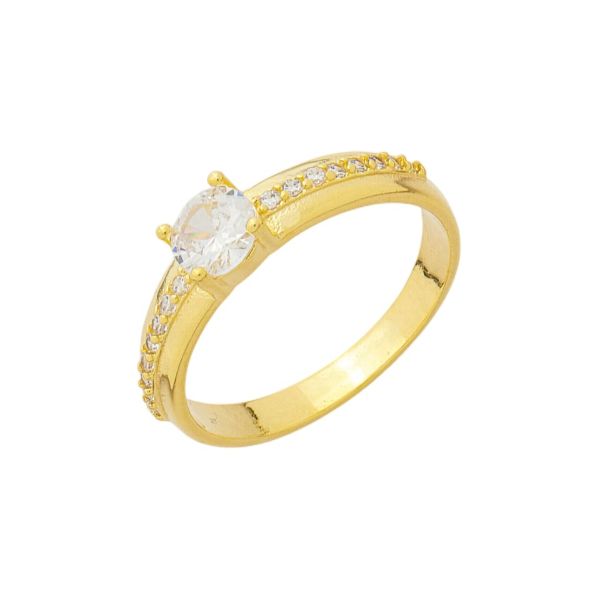 Imagem de Anel solitário pedra 5mm zircônia - 0108068