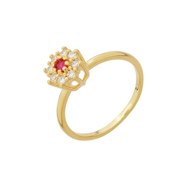 Imagem de Anel pedra zircônia pink rubi - 0108030