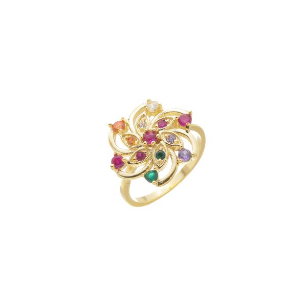 Imagem de Anel flor zircônia colorida  - 0107483