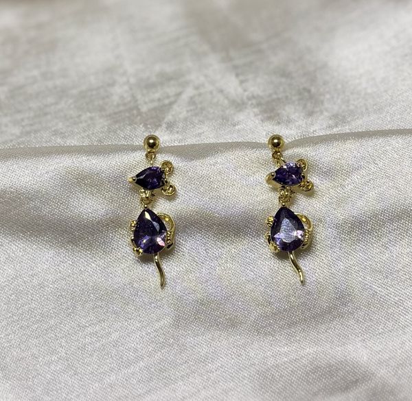 Imagem de Brinco rato roxo zircônia  - 0528578