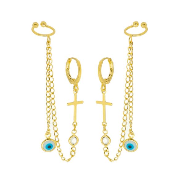 Imagem de Brinco argola click olho grego  - 0525246
