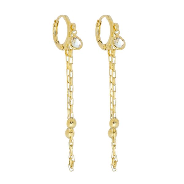 Imagem de Brinco argola click zircônia  - 0525245