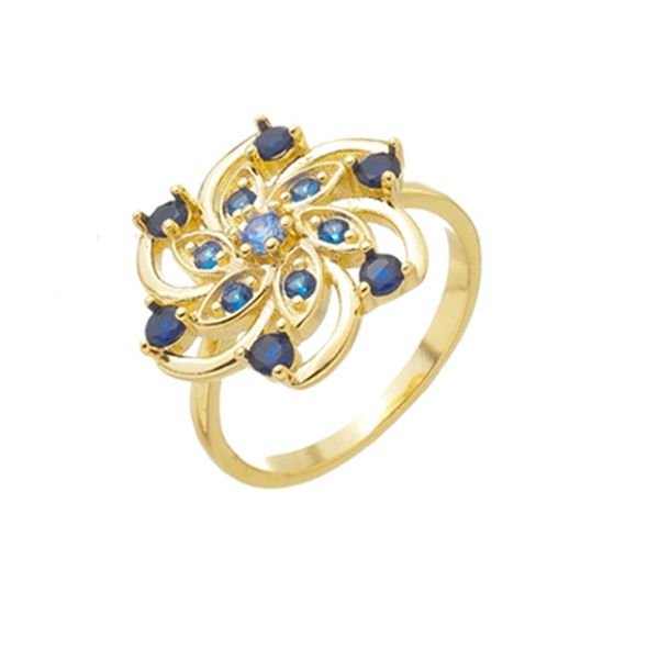 Imagem de Anel  flor zircônia azul   - 0107484