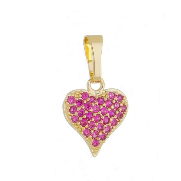 Imagem de Pingente coração zircônia pink  - 0206484