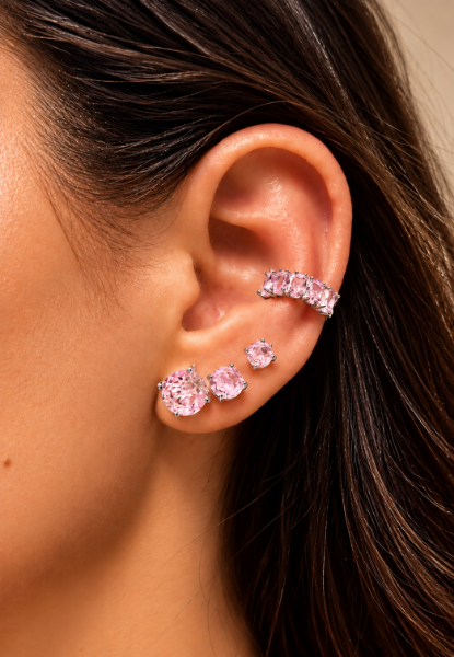 Imagem de Kit 3 Brinco Redondo e piercing - 0528849 ROSA