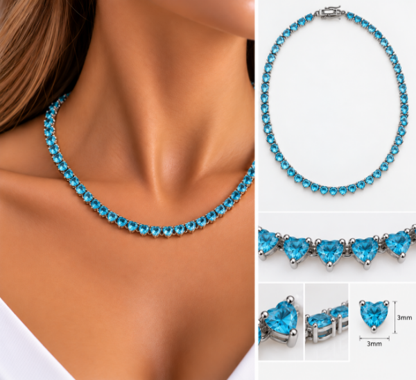 Imagem de Corrente riviera zircônia; 40cm - 0307061 AZUL