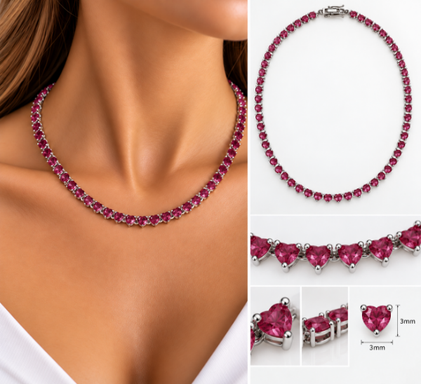 Imagem de Corrente riviera zircônia; 40cm - 0307061 PINK