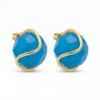 Imagem de Brinco pedra 10mm azul turquesa - 0528724