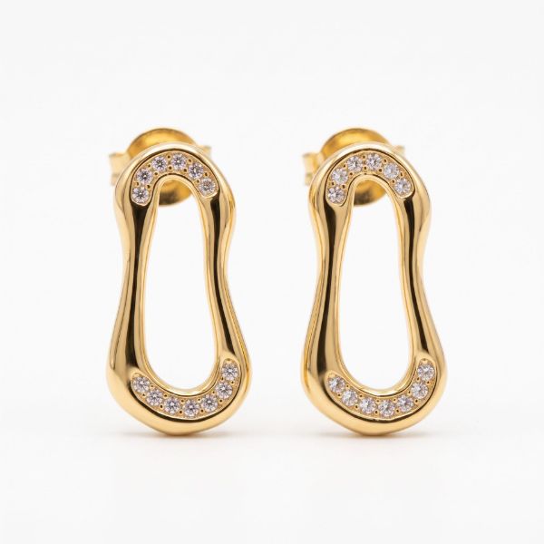 Imagem de Brinco orgânico oval zircônia - 0528765